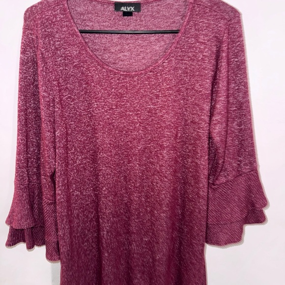 Alyx Women's Maroon Ruffle Sleeve Blouse - Picture 1 of 11